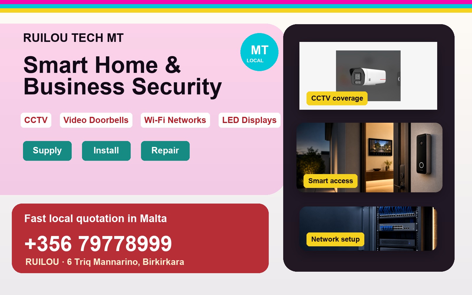 CCTV remote viewing setup with NVR Malta